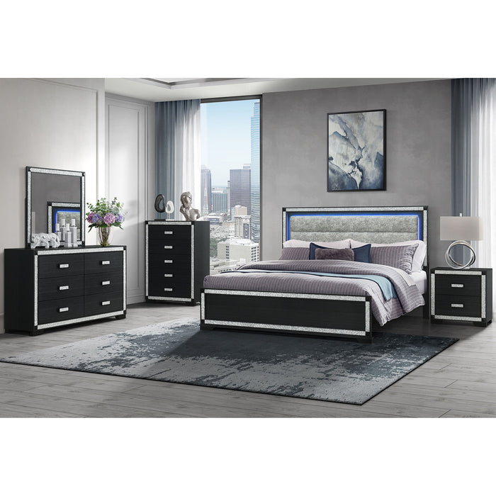 Soulmarie - Bed With LED Lighting And Padded Headboard Global Furniture USA