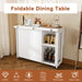 3 In 1 Foldable Side Table With 4 Storage Shelves Home Essentials