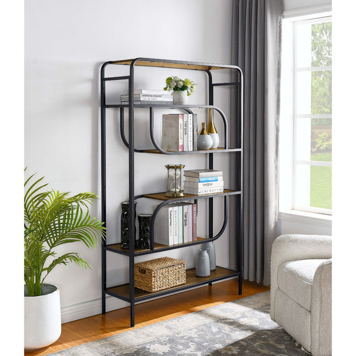 Geometric Bookcase / Display Rack - Black / Brown Home Essentials