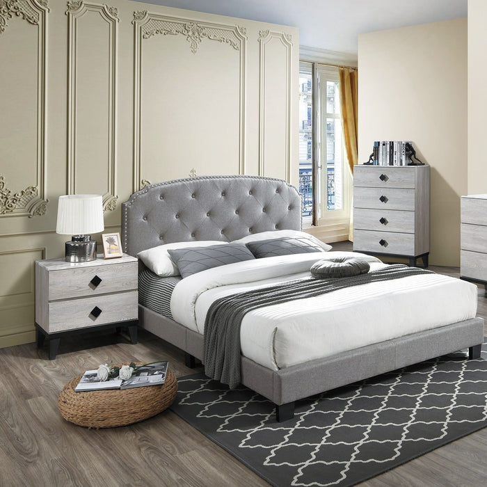 Button Tufted Bed With Nailhead Trim Home Essentials