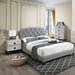Button Tufted Bed With Nailhead Trim Home Essentials
