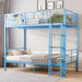 Bunk Bed, Convertible To 2 Separate Twin Size Beds & Full Length Guardrail & Ladder, No Box Spring Needed - Blue Home Essentials