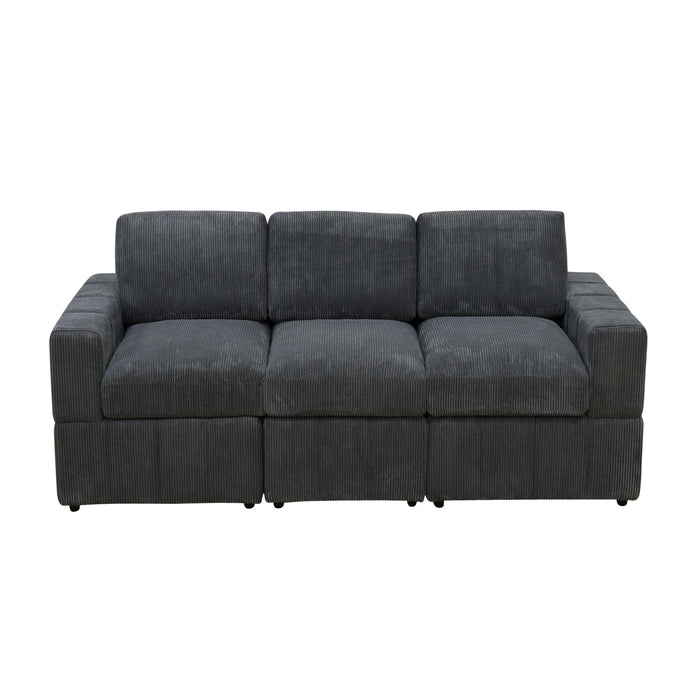 Oversized Modular Sectional Sofa 3 Piece Set For Living Room - Dark Gray Home Essentials