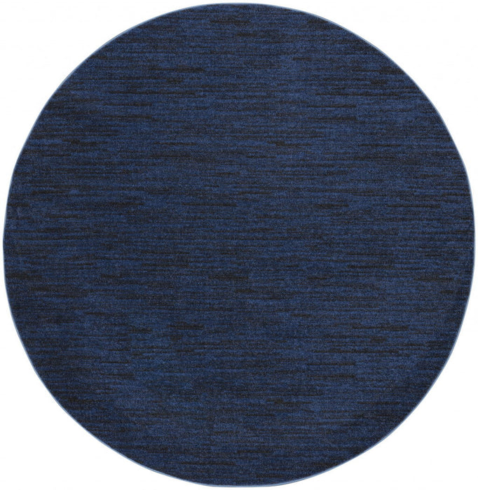 6' X 6' Round Non Skid Indoor / Outdoor Area Rug - Midnight Blue