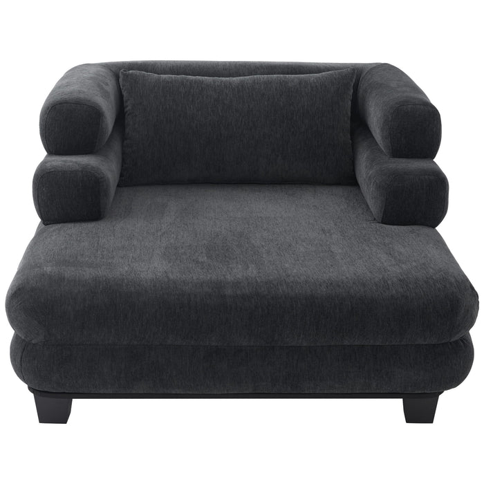 Oversized Chaise Lounge Sofa Bed With Deep Seat And Layered Armrests Noble House