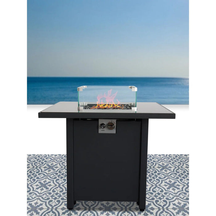Powdercoated Fire Pit With Top - Black LSI Patio Furniture