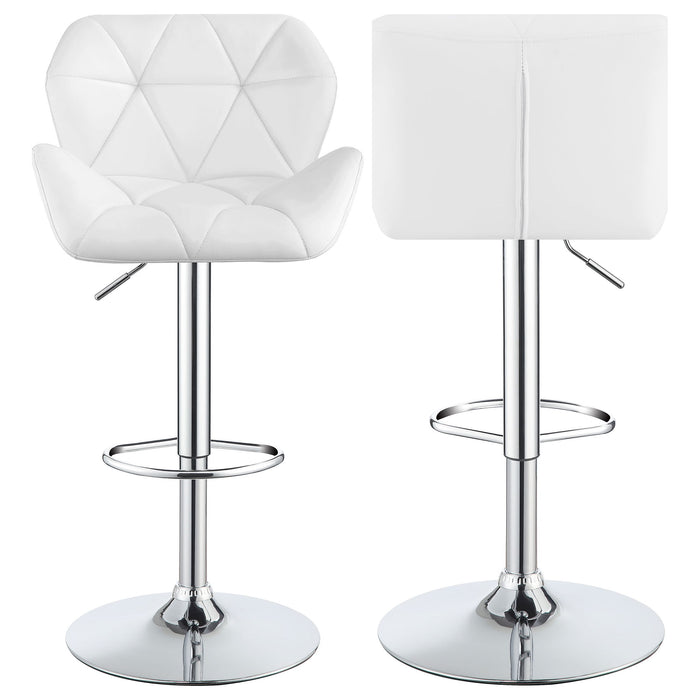 Kerwin - Upholstered Adjustable Bar Stool (Set of 2) - White
