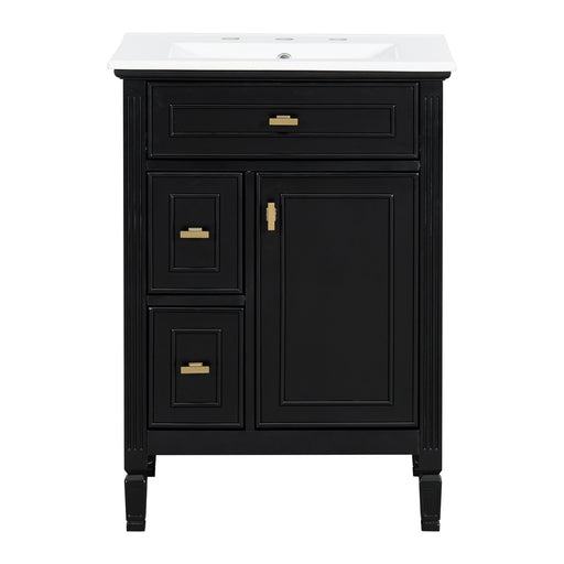 Bathroom Vanity With Sink, Flip Drawer, 2 Drawers, Adjustable Shelf Hearth and Haven