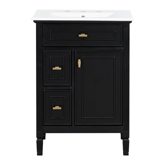 Bathroom Vanity With Sink, Flip Drawer, 2 Drawers, Adjustable Shelf Hearth and Haven