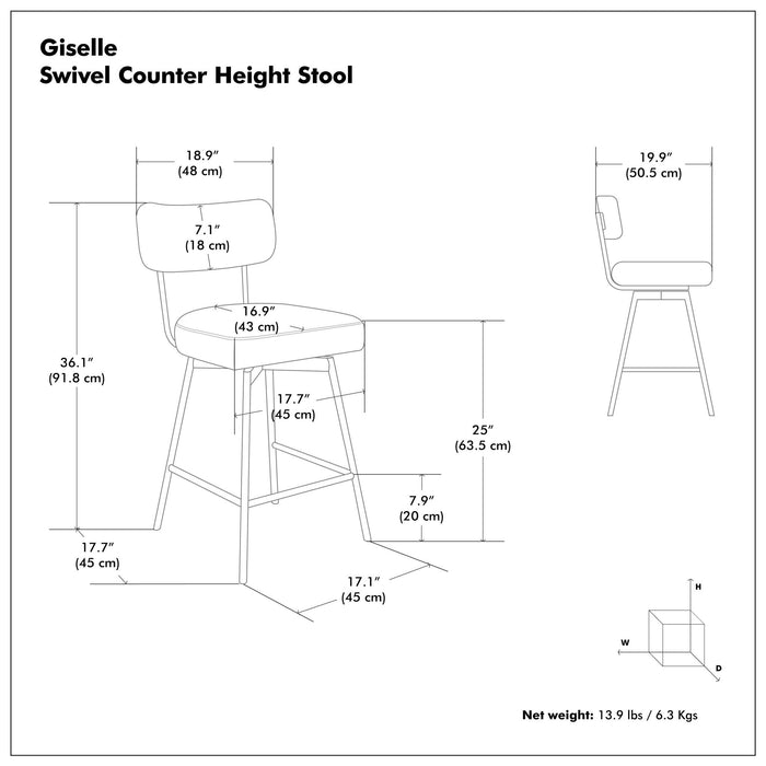 Giselle - Swivel Counter Height Stool (Set of 2) Simpli-Home