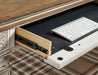 Realyn - Home Office L Shaped Desk - White / Brown Signature Design by Ashley®