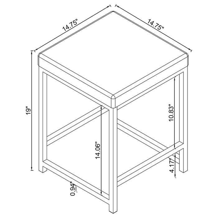 Upholstered Square Vanity Stool Furniture Max