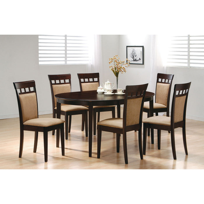 Gabriel - Oval 7 Piece Dining Set With Chairs - Cappuccino Furniture Max