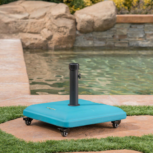 Wheelie - Stylish Square Umbrella Base With Stainless Steel Pole Handle Noble House