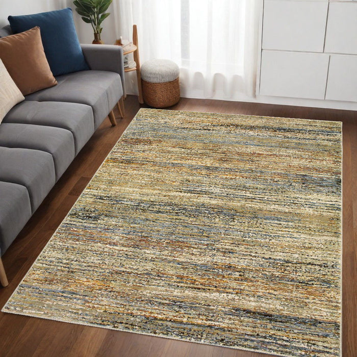 5' x 8' Abstract Area Rug - Gold And Green