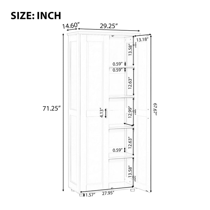 Storage Cabinet With Adjustable Shelves, 2 Doors, Rectangle Design For Bathroom Hearth and Haven