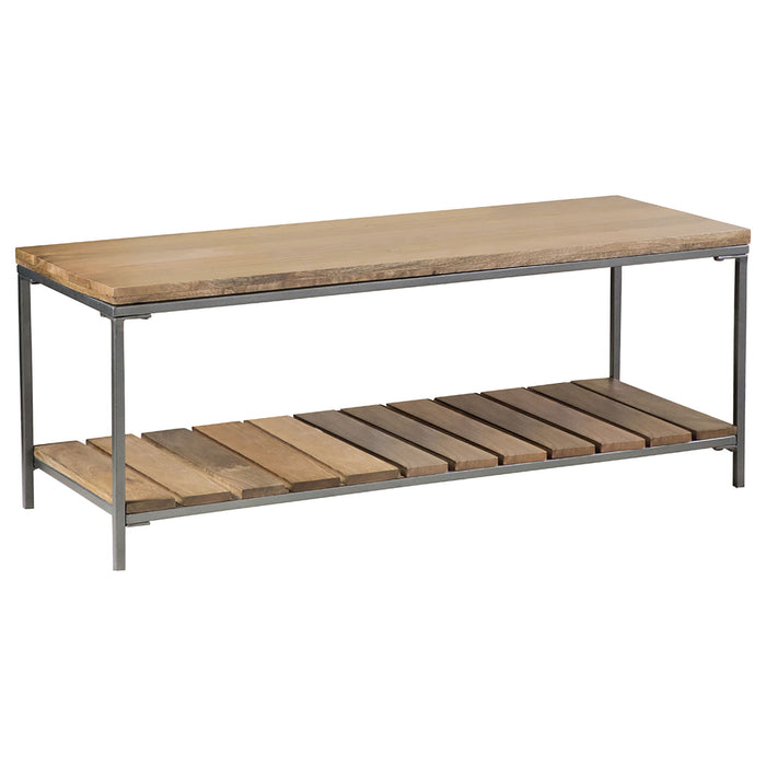 Foundry - Accent Bench With Slat Shelf - Natural Furniture Max