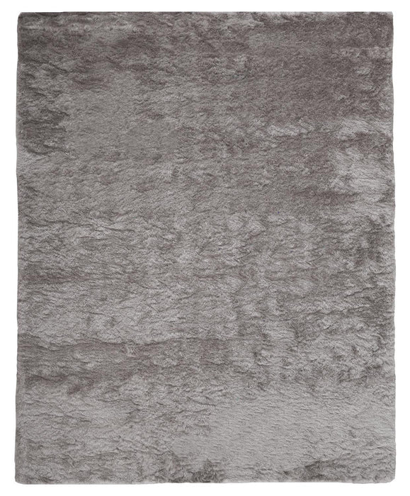 Shag Tufted Handmade Area Rug - Gray And Silver - 8' X 10'