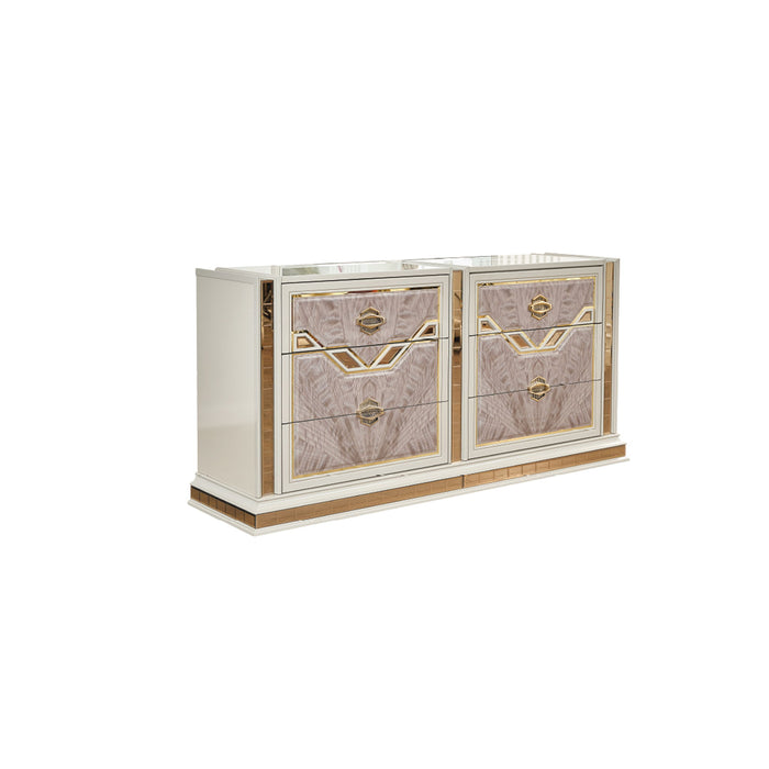 Omari - 6 Drawer Dresser - Beige Matrix Furniture Group