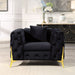 Accent Chair With Diamond Button Tufting, Matching Throw Pillow Home Essentials