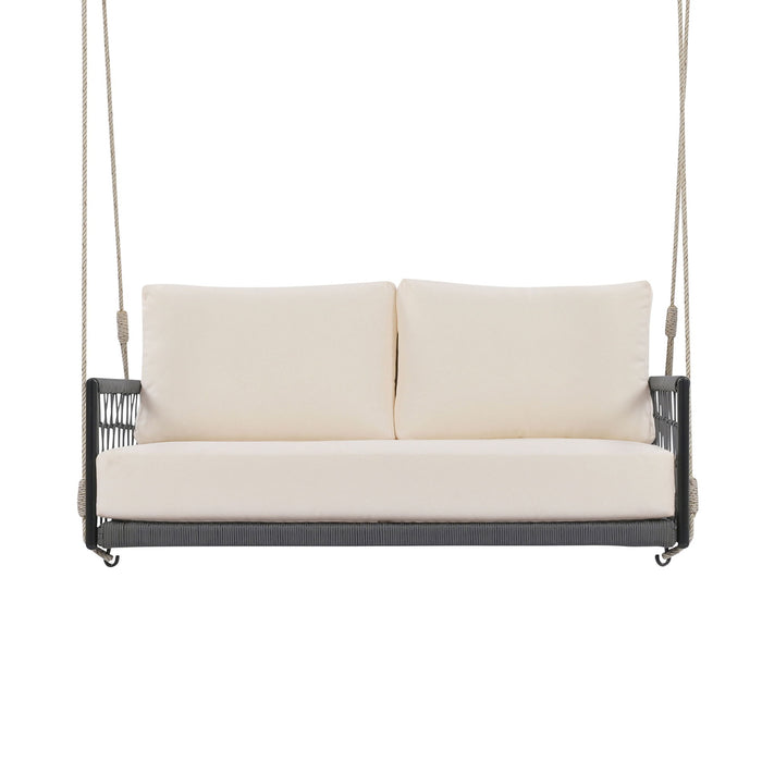 Outdoor Swing Sofa With Soft Cushions For Patio - Beige Hearth and Haven