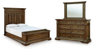Frantanna - 3 Pc. - Queen Panel Storage Bed, Dresser And Mirror - Brown Signature Design by Ashley®