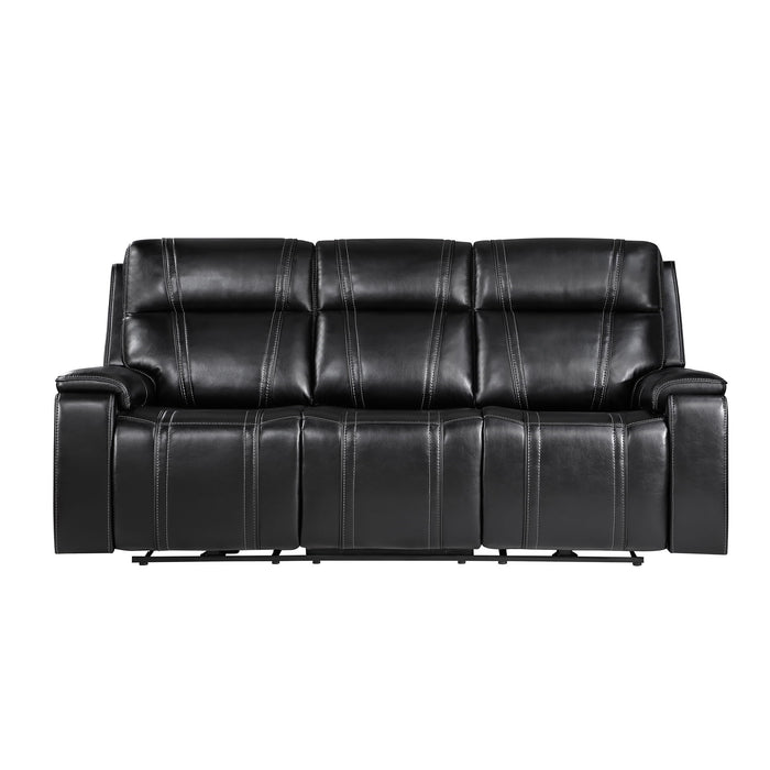 Gary - Power Reclining Sofa With Pillow Top Arms, Hidden Cup Holders - Black Global Furniture USA