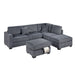 3 Piece Sectional Sofa With Reversible Chaise And USB Storage Ottoman Home Essentials