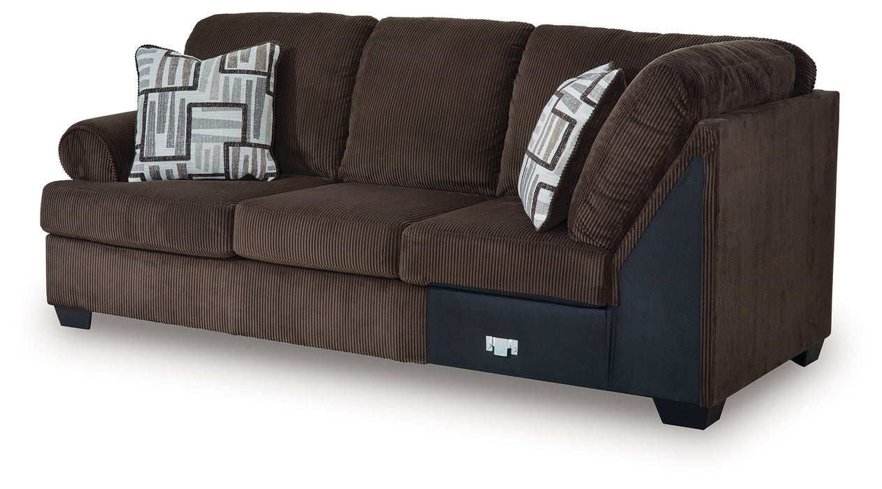 Kimlee - LAF Sofa With Corner Wedge - Chocolate