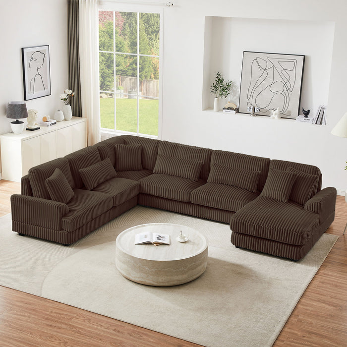 U - Sectional Sofa With Chaise Lounge, Oversized Living Room Couch Hearth and Haven