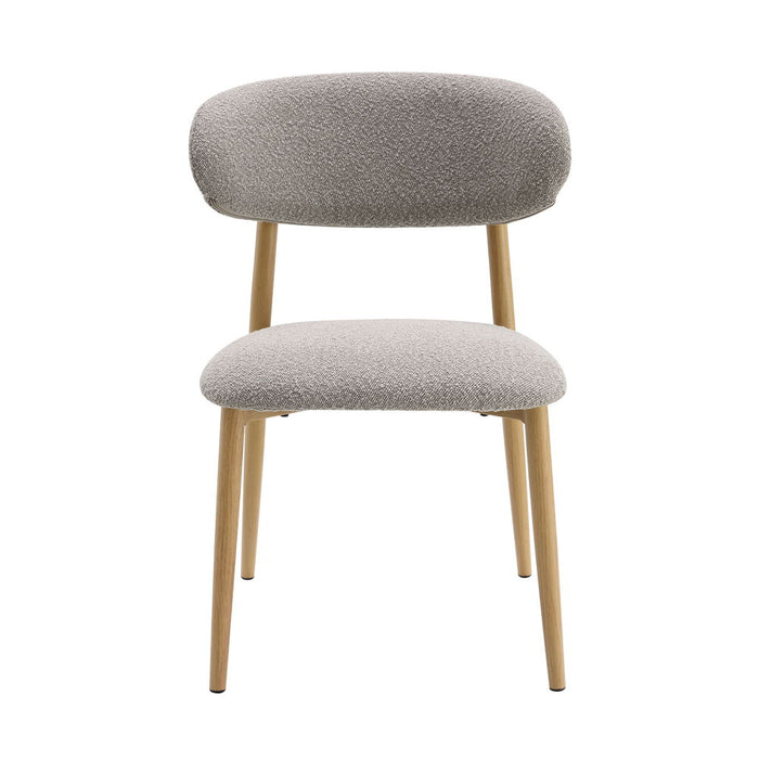 Kacey - Side Chair (Set of 2) - Gray Boucle & Natural Finish