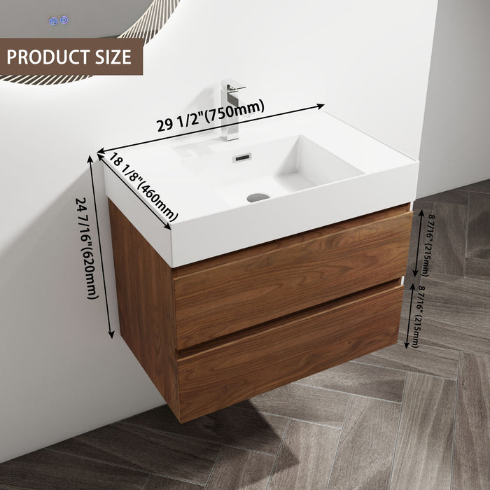 Wall Mounted Bathroom Vanity And Sink, 2 Soft Close Drawers Home Essentials