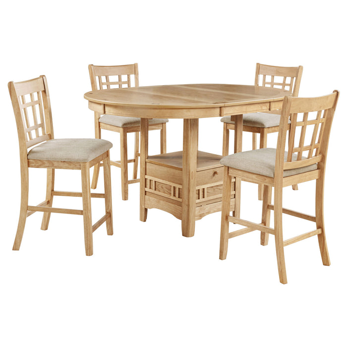 Davis - 5 Piece Oval Counter Height Dining Set With Expandable Table - Light Oak Furniture Max
