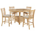 Davis - 5 Piece Oval Counter Height Dining Set With Expandable Table - Light Oak Furniture Max