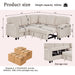 L-Shaped Sofa With Pull Out Sofa Bed With USB Home Essentials