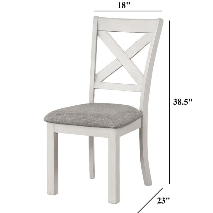 Dining Chairs With Cross Back, Cushion Seat (Set of 2) - White Home Essentials