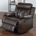 Leatherette Recliner With Pillow Arms And Headrest For Living Room - Brown Home Essentials