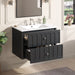 Floating Bathroom Vanity With Oval Knobs & Round Edge, Soft Close Drawer Slides Hearth and Haven