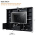 Farmhouse Elegant Entertainment Center Wall Unit With 4 Drawers Hearth and Haven