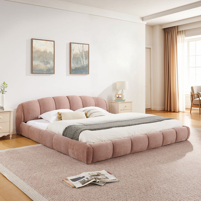 Upholstered Platform Bed Frame, Low Profile Floor Bed, No Box Spring Required Home Essentials