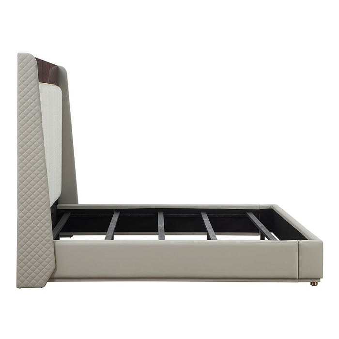 Jamonica - Eastern King Bed - Beige & Dark Brown ACME