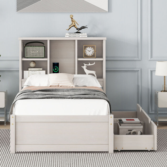Bed Frame With Built In USB Port And 2 Drawers Home Essentials