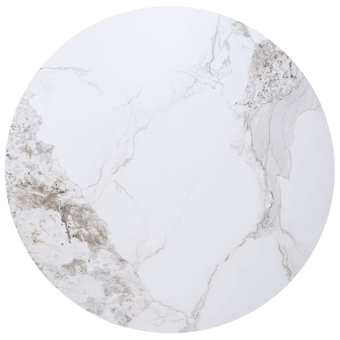 Quincy - Round Dining Table - White Marble Furniture Max