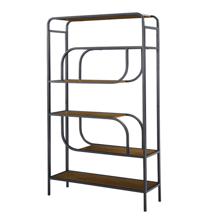 Geometric Bookcase / Display Rack - Black / Brown Home Essentials