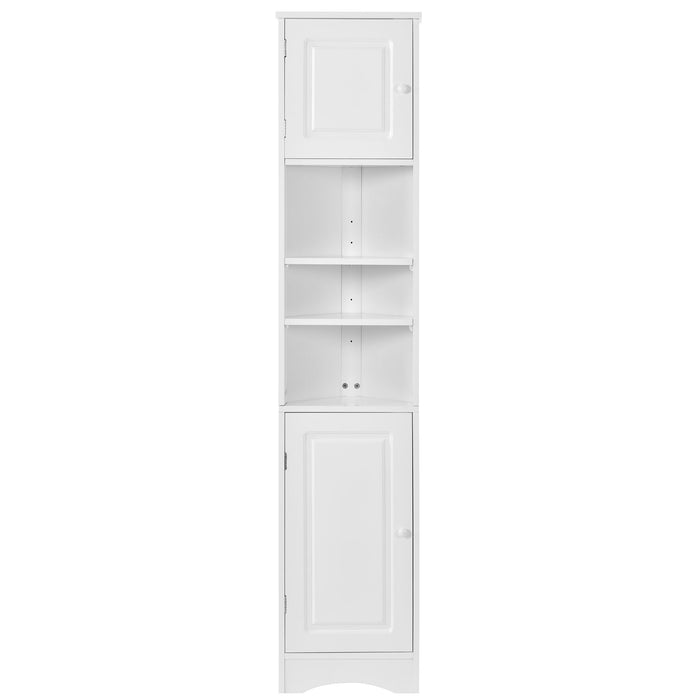 Multi Functional Corner Cabinet With Adjustable Shelves And 2 Doors Hearth and Haven
