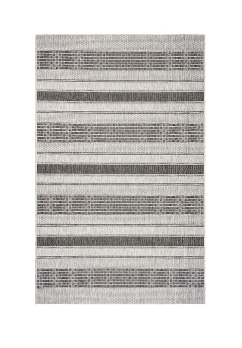 8' X 10' Indoor / Outdoor Area Rug - Gray / Black