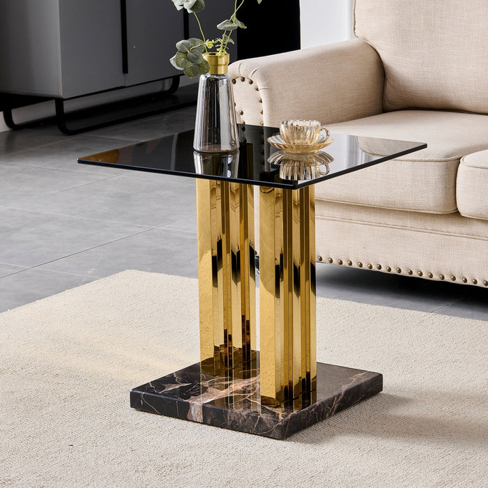 Side Table - Gray / Gold Home Essentials