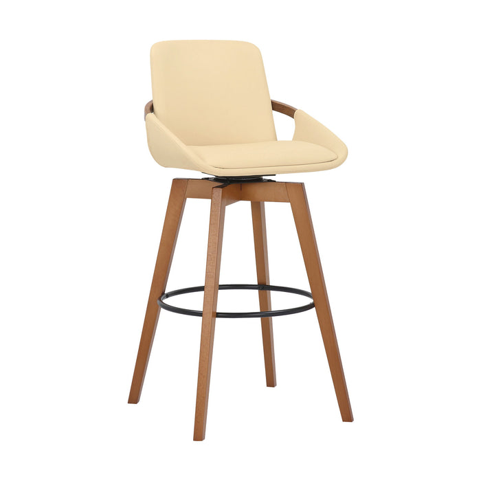 Swivel Bar Height Bar Chair - Cream / Black