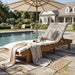 Chaise Lounge With Multi Fold Cushion, 3 Position Adjustable Backrest For Patio - Beige / Teak Noble House