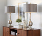 Joan - Contemporary Table Lamp (Set of 2) - Nickel / Gray Satin Lumi Source